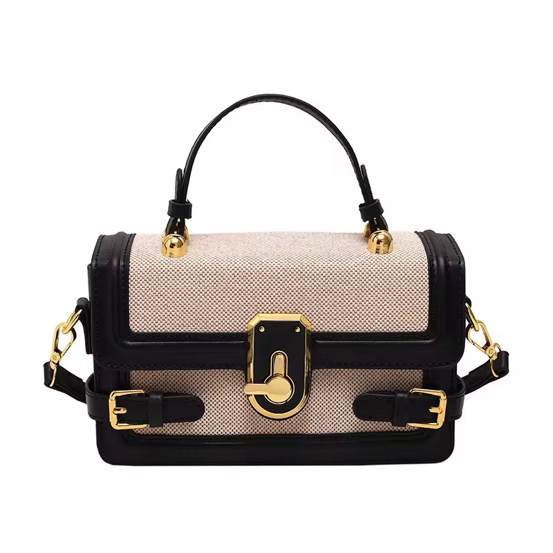 Black and Beige Handbag